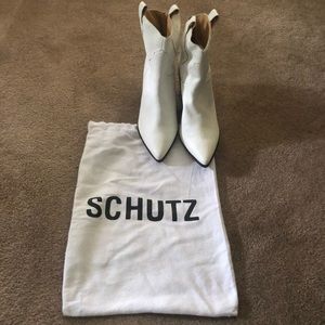 Schutz White Cowboy boots
